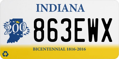 IN license plate 863EWX