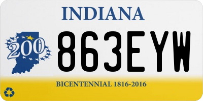 IN license plate 863EYW