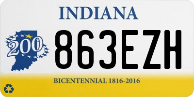 IN license plate 863EZH