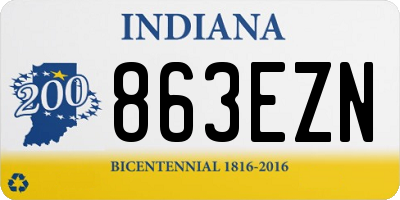 IN license plate 863EZN