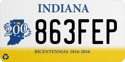 IN license plate 863FEP