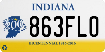 IN license plate 863FLO
