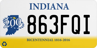 IN license plate 863FQI