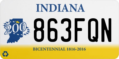 IN license plate 863FQN