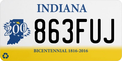 IN license plate 863FUJ