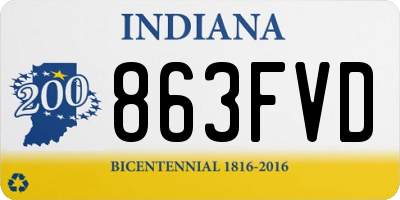 IN license plate 863FVD