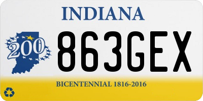 IN license plate 863GEX