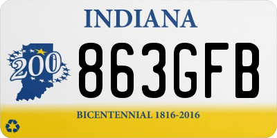 IN license plate 863GFB