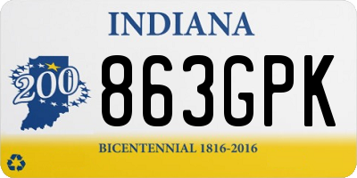IN license plate 863GPK