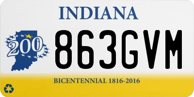 IN license plate 863GVM