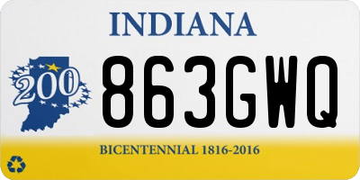 IN license plate 863GWQ