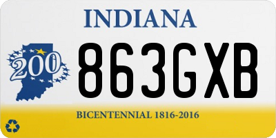 IN license plate 863GXB