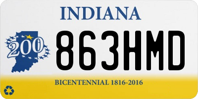 IN license plate 863HMD