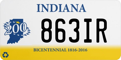 IN license plate 863IR