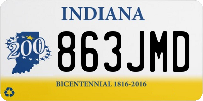 IN license plate 863JMD