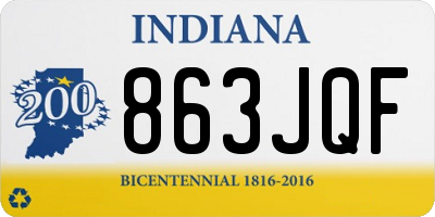 IN license plate 863JQF