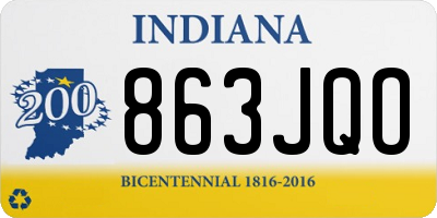 IN license plate 863JQO
