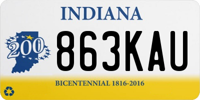 IN license plate 863KAU