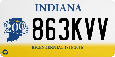 IN license plate 863KVV