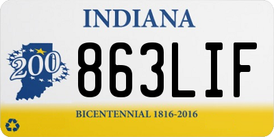 IN license plate 863LIF