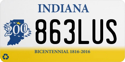 IN license plate 863LUS