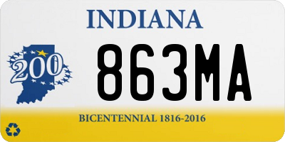 IN license plate 863MA