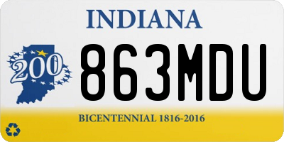 IN license plate 863MDU