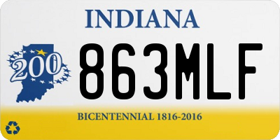 IN license plate 863MLF
