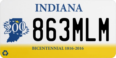 IN license plate 863MLM