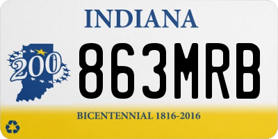 IN license plate 863MRB