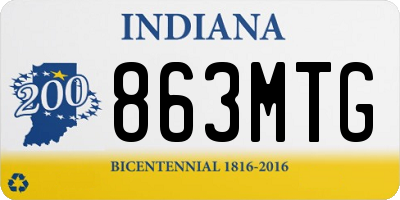 IN license plate 863MTG