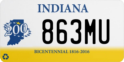 IN license plate 863MU