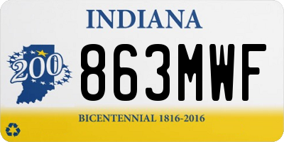IN license plate 863MWF