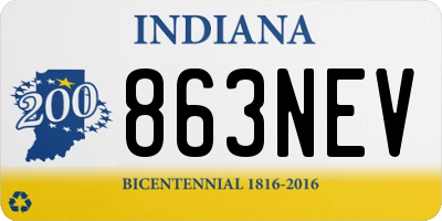 IN license plate 863NEV