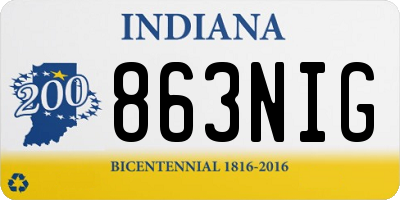 IN license plate 863NIG