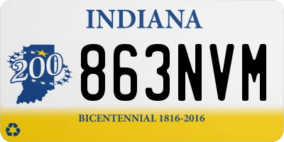 IN license plate 863NVM