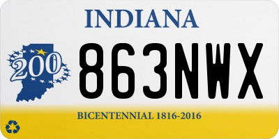 IN license plate 863NWX