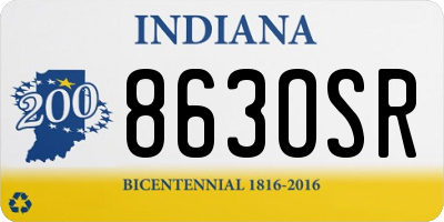 IN license plate 863OSR