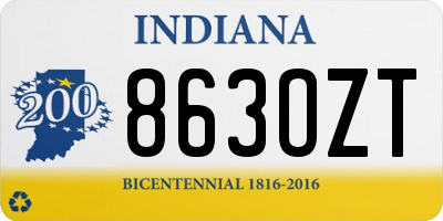 IN license plate 863OZT