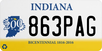 IN license plate 863PAG