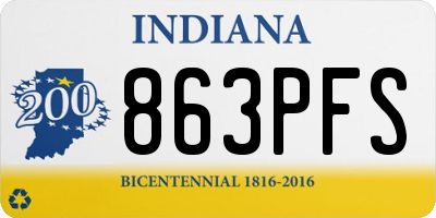 IN license plate 863PFS