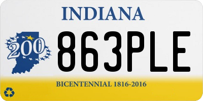 IN license plate 863PLE