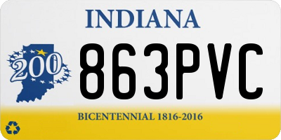 IN license plate 863PVC