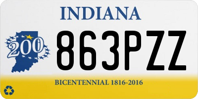 IN license plate 863PZZ
