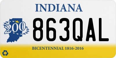 IN license plate 863QAL