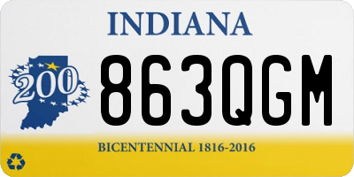 IN license plate 863QGM