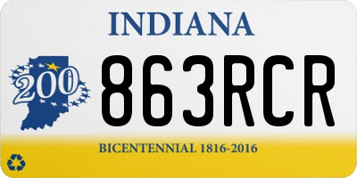 IN license plate 863RCR