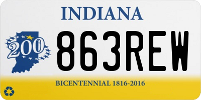 IN license plate 863REW