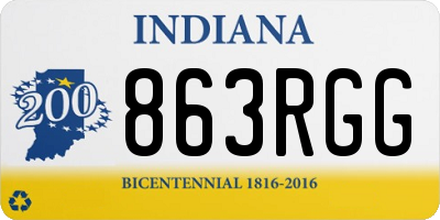 IN license plate 863RGG