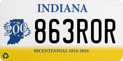IN license plate 863ROR